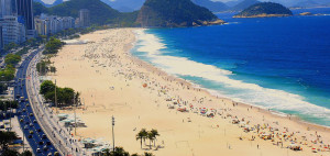 Una veduta della spiaggia di Rio De Janeiro